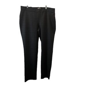 Rafaella Comfort Gray Plaid Pull On Stretch Pants Career Womens Size XL